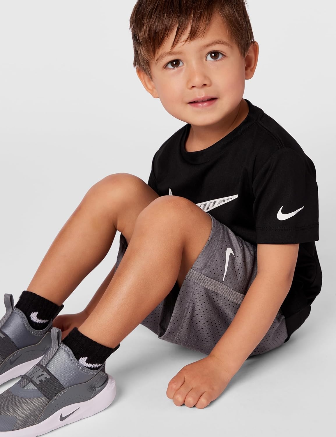 image:imageNike Kids Multi DriFIT Mesh ShortsSmoke GreyWhite
