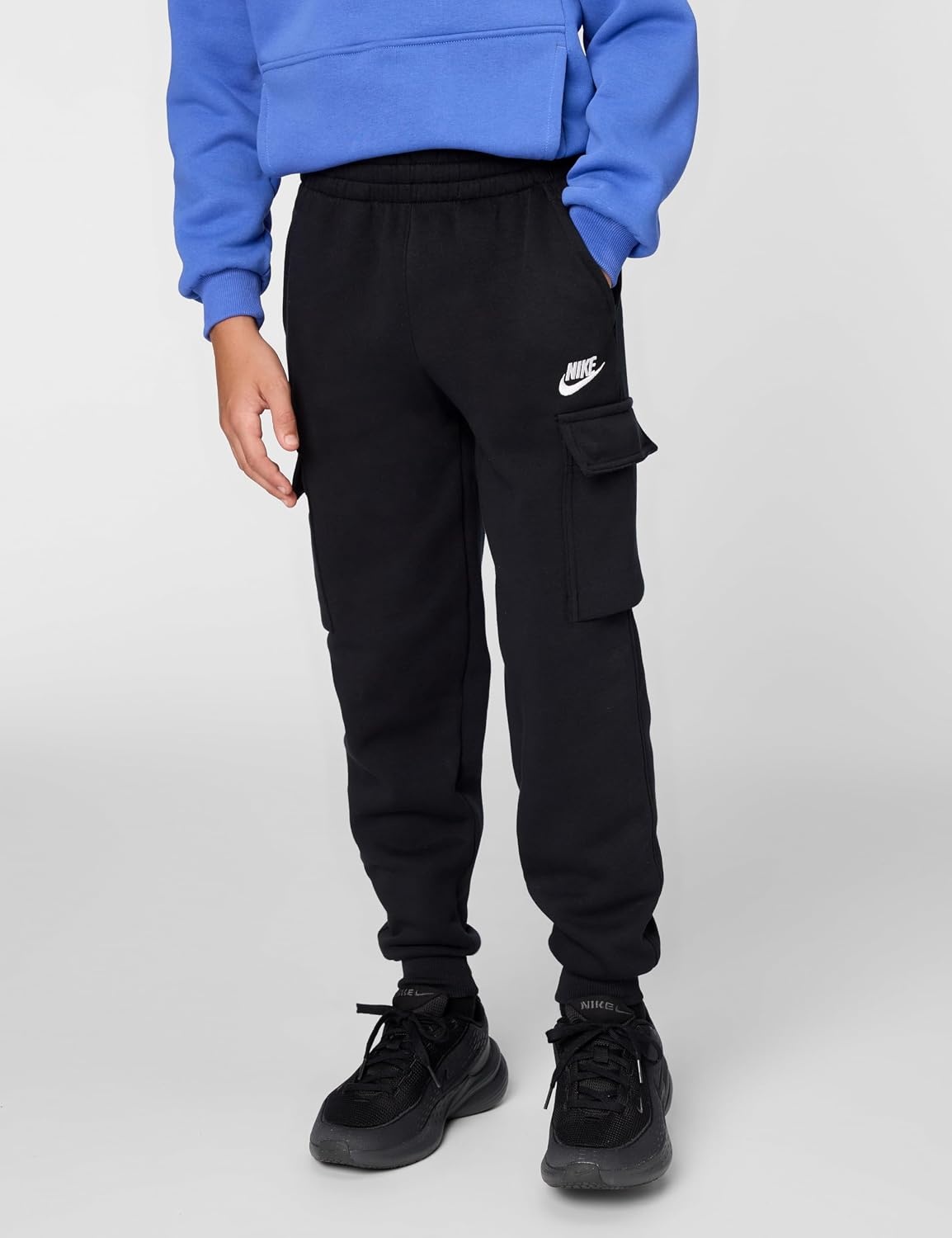 image:imageNike Kids Sportswear Club Fleece Cargo PantsBlackBlackWhite