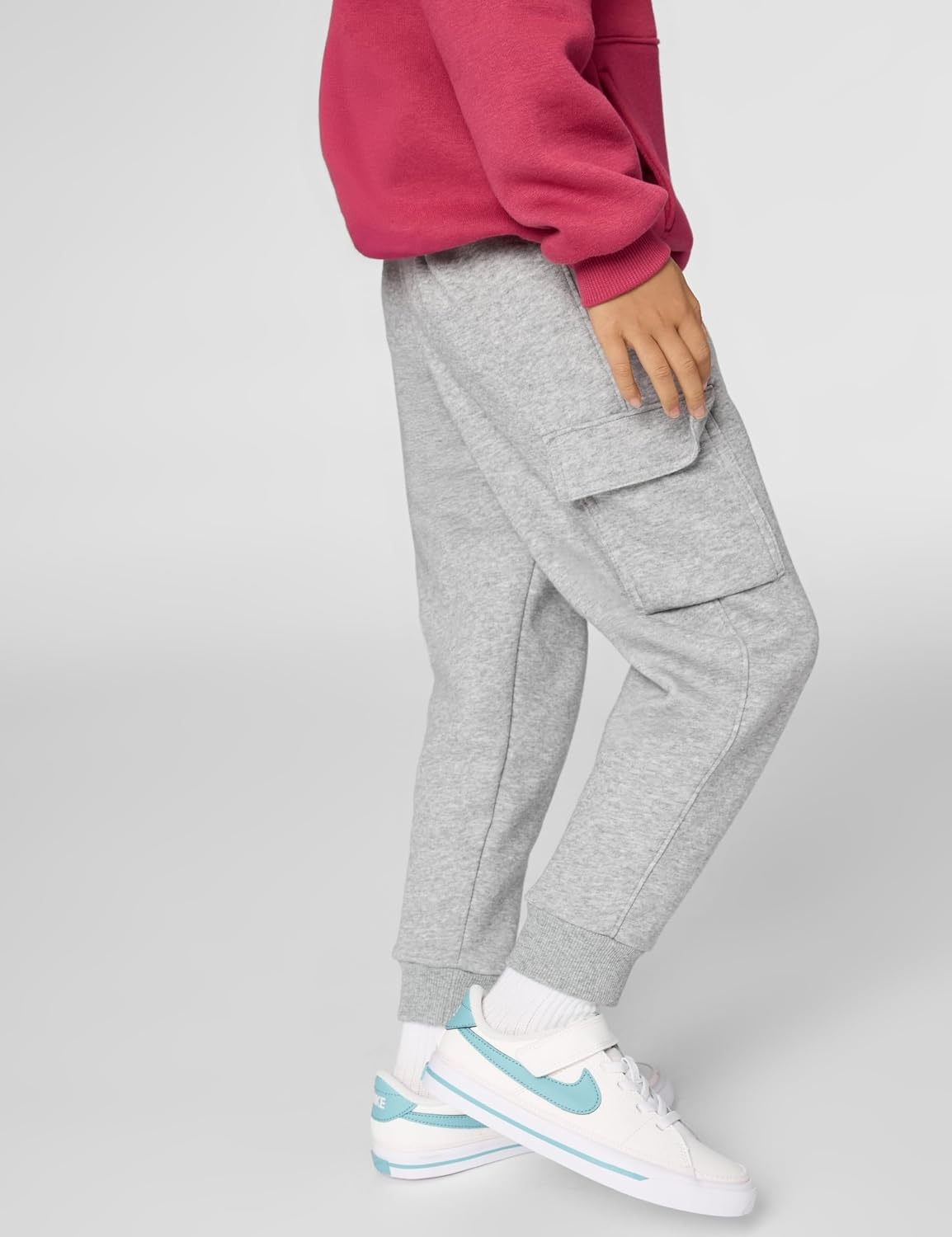 image:imageNike Kids Sportswear Club Fleece Cargo PantsDark Grey HeatherBase GreyWhite