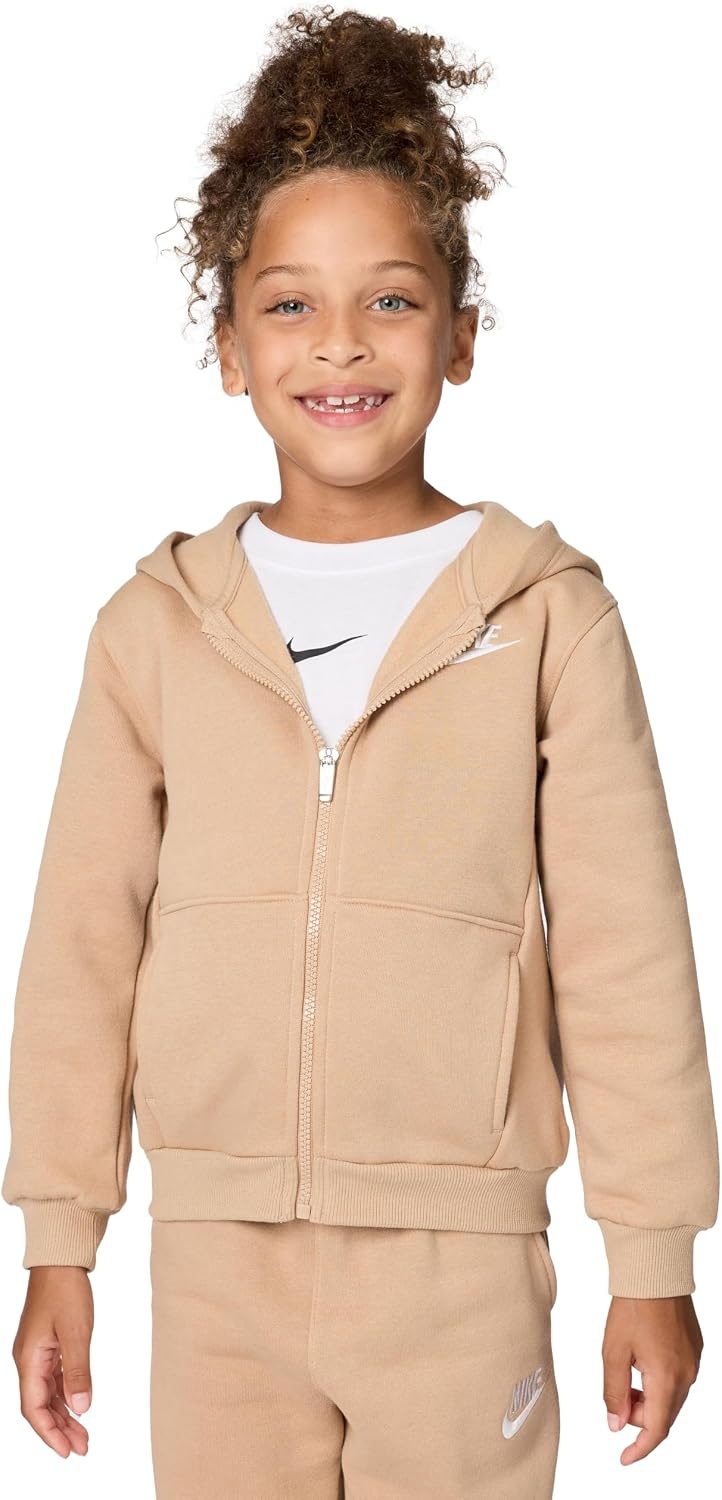 image:imageNike Kids Sportswear Club Fleece FullZip HoodieHempWhite