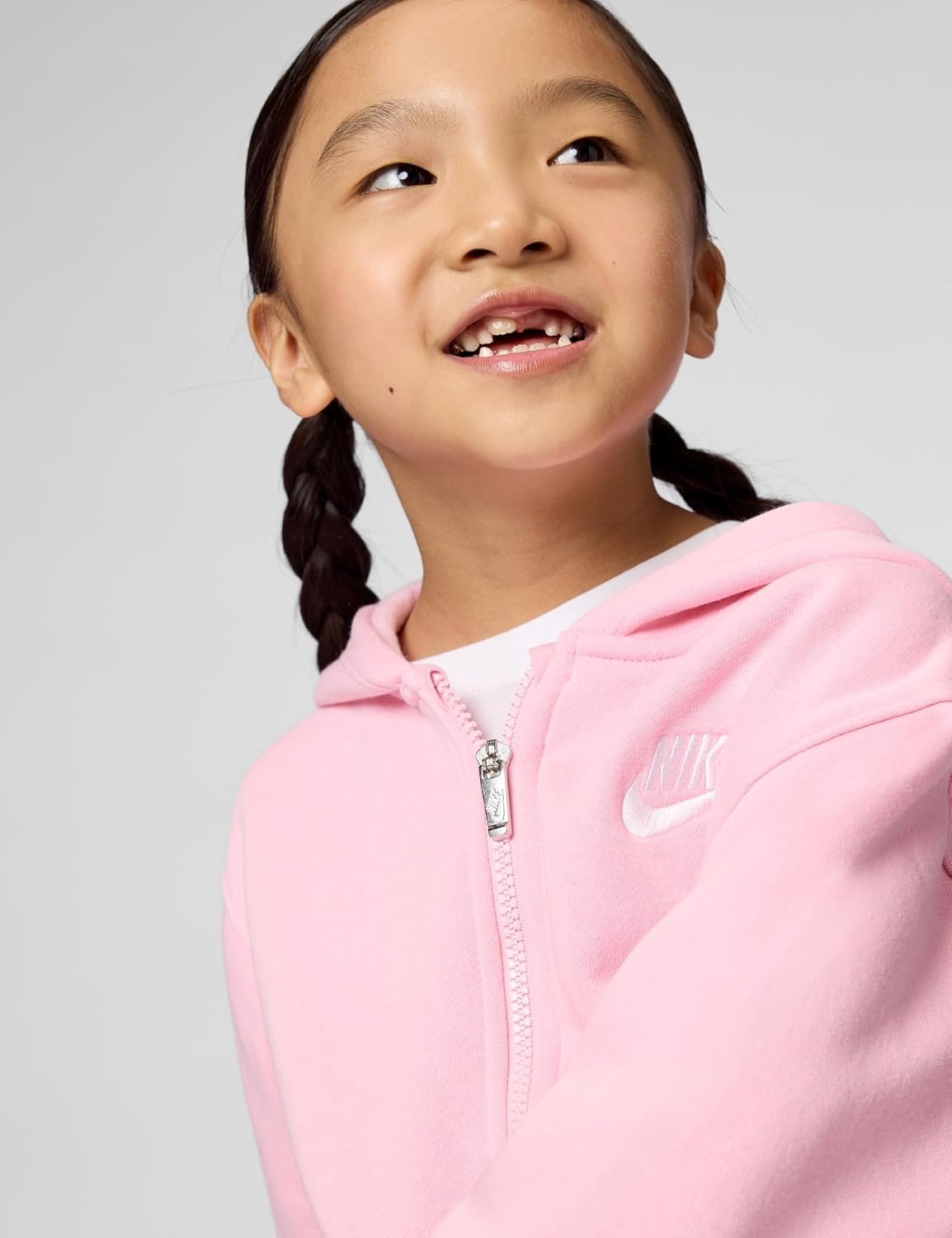 image:imageNike Kids Sportswear Club Fleece FullZip HoodieMedium Soft PinkWhite