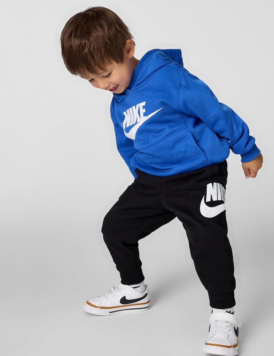 image:imageNike Kids Sportswear Club Fleece Joggers Large Swoosh LogoBlackWhite