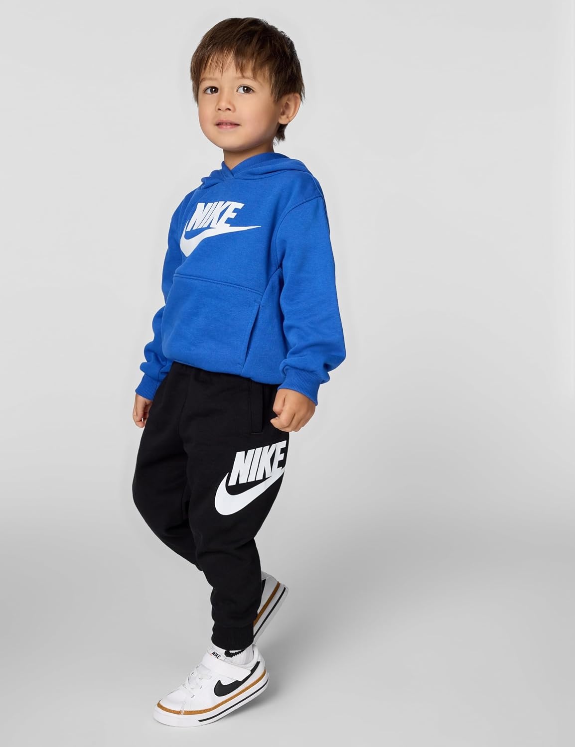 image:imageNike Kids Sportswear Club Fleece Joggers Large Swoosh LogoBlackWhite
