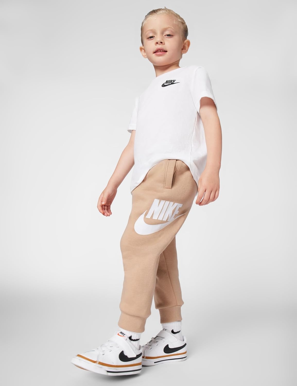 image:imageNike Kids Sportswear Club Fleece Joggers Large Swoosh LogoHempWhite