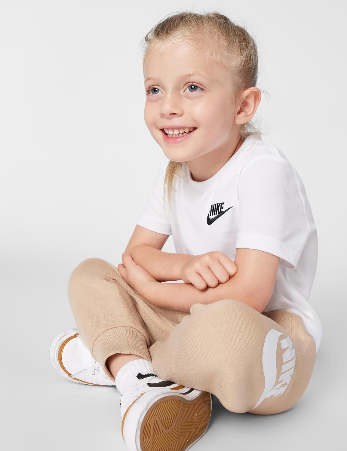 image:imageNike Kids Sportswear Club Fleece Joggers Large Swoosh LogoHempWhite