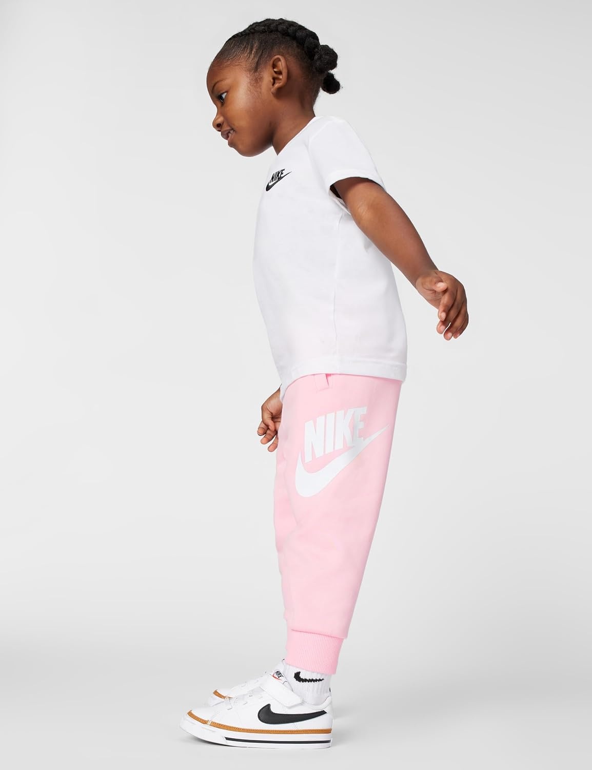 image:imageNike Kids Sportswear Club Fleece Joggers Large Swoosh LogoMedium Soft PinkWhite