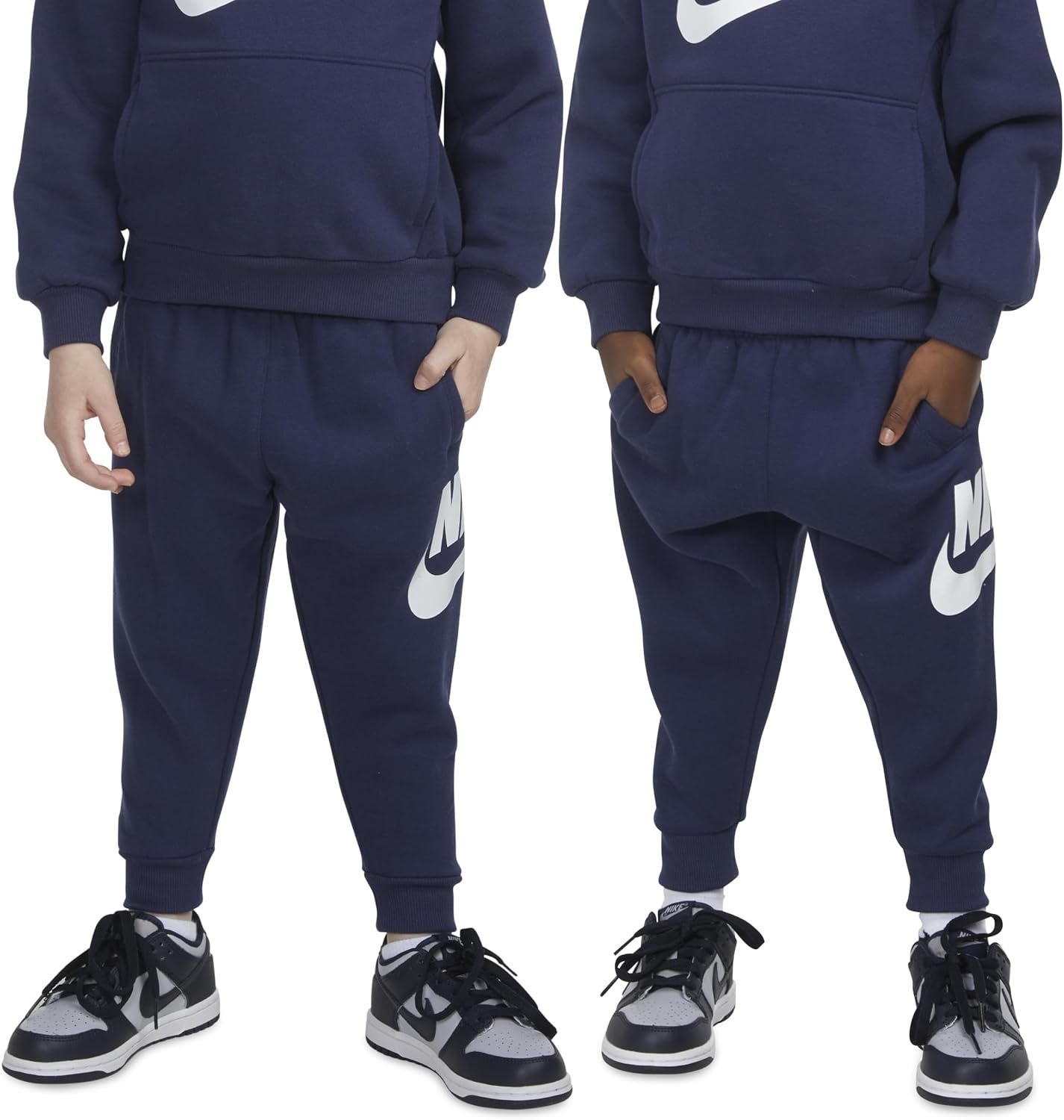 image:imageNike Kids Sportswear Club Fleece Joggers Large Swoosh LogoMidnight NavyWhite