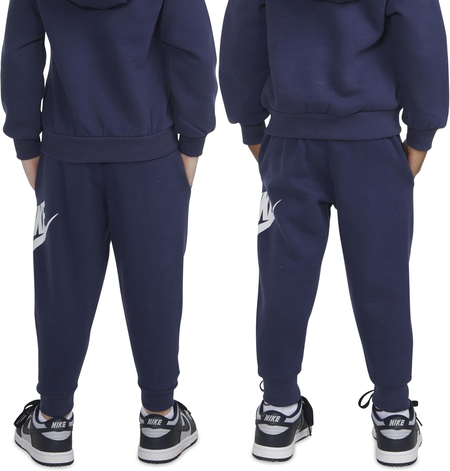 image:imageNike Kids Sportswear Club Fleece Joggers Large Swoosh LogoMidnight NavyWhite