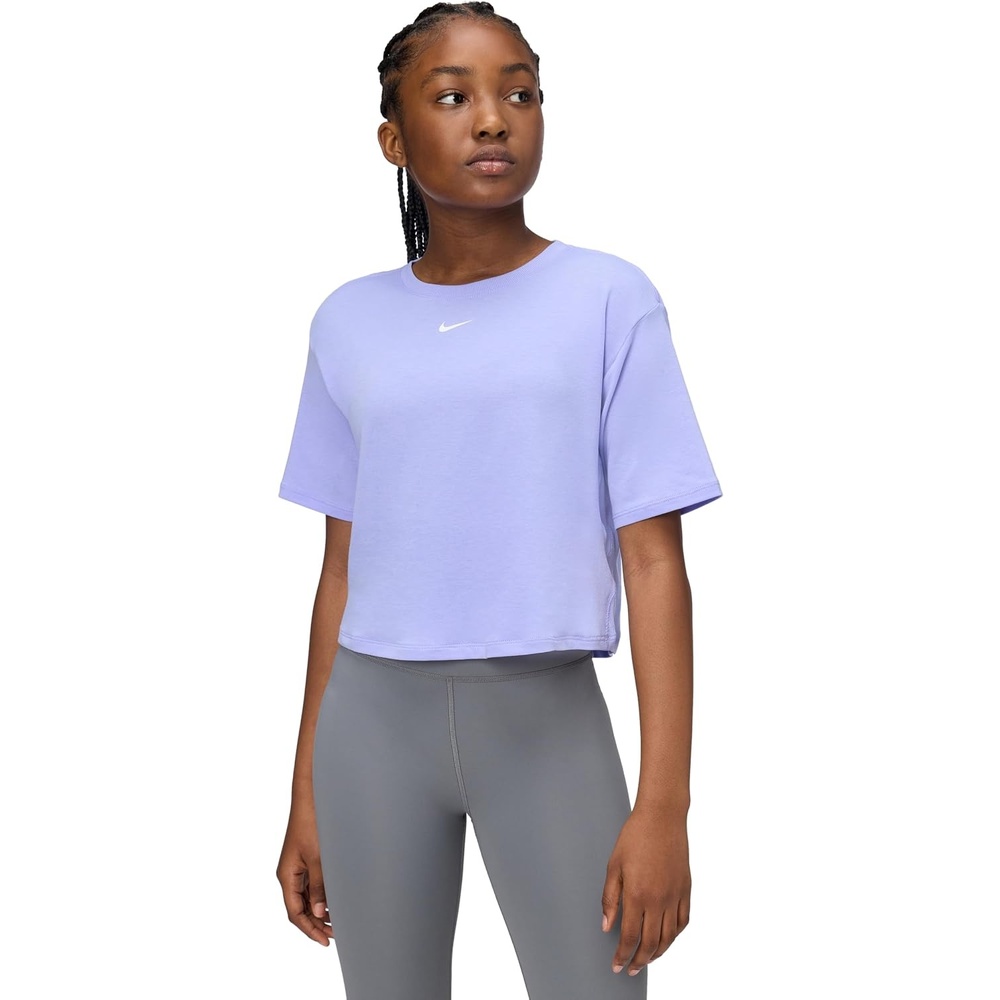 image:imageNike Girls One Relaxed DriFIT ShortSleeve Top TShirtLight ThistleWhite