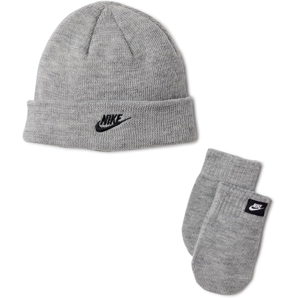 image:imageNike Kids Club Beanie and GloveMitten SetDark Grey Heather
