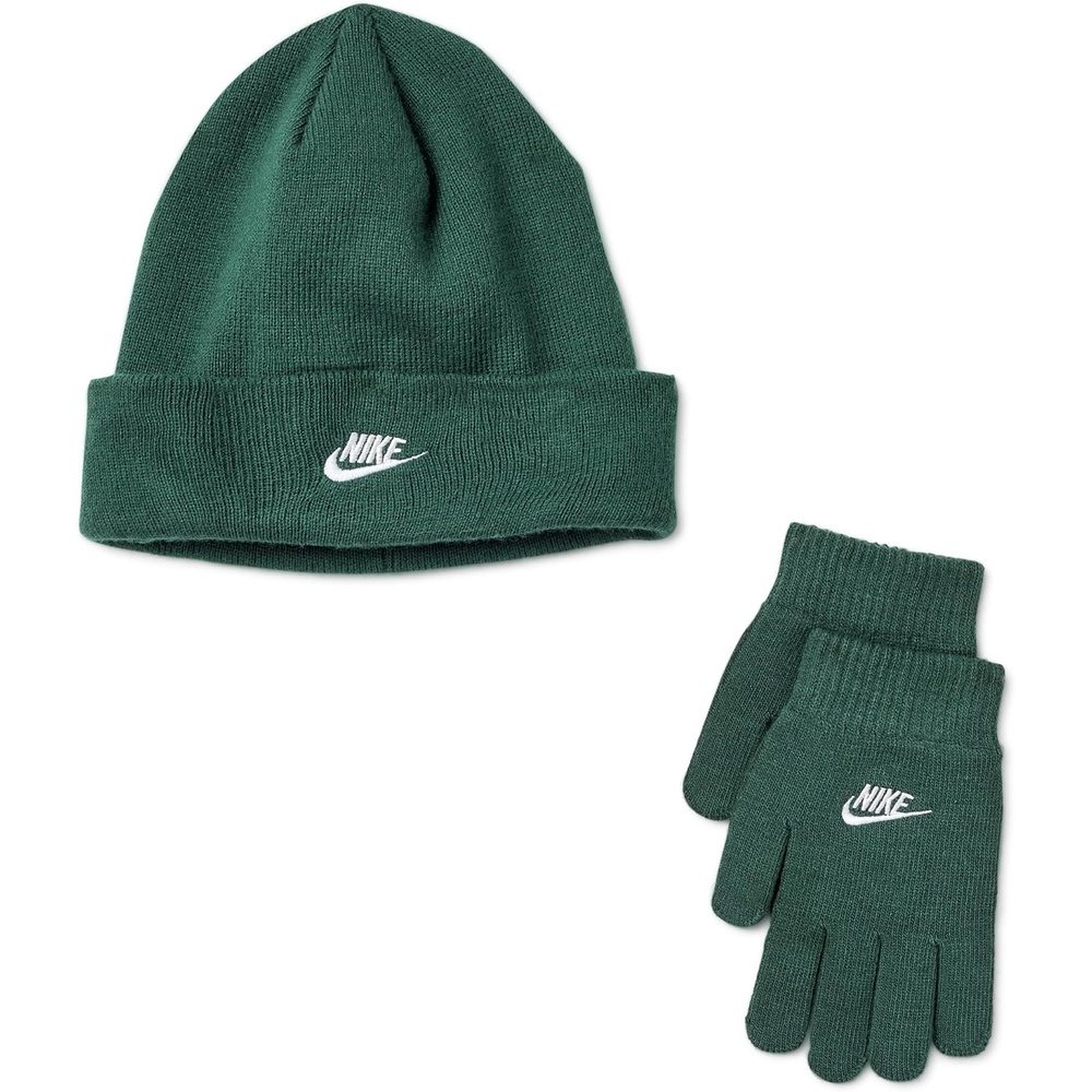 image:imageNike Kids Club Beanie and GloveMitten SetFir Green