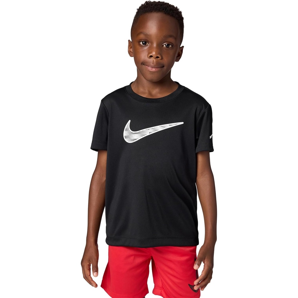 image:imageNike Kids Trophy23 DriFIT ShortSleeve Top Large Swoosh LogoBlackBlackWhite