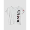 Nike Baby Just Do It T-Shirt and Mesh Shorts 2-Piece Outfit Set(Birch Heather/University Red)