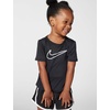 Nike Girls’ One Fitted Dri-fit Short-Sleeve Top T-Shirt (Large Swoosh Logo)(Black/White)