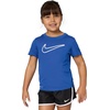 Nike Girls’ One Fitted Dri-fit Short-Sleeve Top T-Shirt (Large Swoosh Logo)(Game Royal/White)