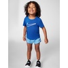 Nike Girls’ One Fitted Dri-fit Short-Sleeve Top T-Shirt (Large Swoosh Logo)(Game Royal/White)