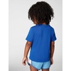 Nike Girls’ One Fitted Dri-fit Short-Sleeve Top T-Shirt (Large Swoosh Logo)(Game Royal/White)