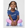 Nike Girls’ One Fitted Dri-fit Short-Sleeve Top T-Shirt (Large Swoosh Logo)(Mystic Navy/White)