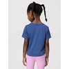 Nike Girls’ One Fitted Dri-fit Short-Sleeve Top T-Shirt (Large Swoosh Logo)(Mystic Navy/White)