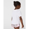 Nike Girls’ One Fitted Dri-fit Short-Sleeve Top T-Shirt (Large Swoosh Logo)(White/Black)