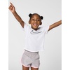 Nike Girls’ One Fitted Dri-fit Short-Sleeve Top T-Shirt (Large Swoosh Logo)(White/Black)
