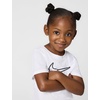 Nike Girls’ One Fitted Dri-fit Short-Sleeve Top T-Shirt (Large Swoosh Logo)(White/Black)