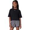 Nike Girls’ One Relaxed Dri-FIT Short-Sleeve Top T-Shirt(Black/White)