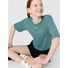 Nike Girls’ One Relaxed Dri-FIT Short-Sleeve Top T-Shirt(Mineral Slate/White)