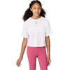 Nike Girls’ One Relaxed Dri-FIT Short-Sleeve Top T-Shirt(White/Black)