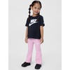 Nike Girls’ Sportswear Classic High-Waisted Flared Leggings(Medium Soft Pink/White)