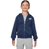 Nike Kids’ Sportswear Club Fleece Full-Zip Hoodie(Midnight Navy/White)