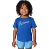Nike Girls’ One Fitted Dri-fit Short-Sleeve Top T-Shirt (Large Swoosh Logo)(Game Royal/White)