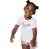 Nike Girls’ One Fitted Dri-fit Short-Sleeve Top T-Shirt (Large Swoosh Logo)(White/Black)