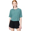 Nike Girls’ One Relaxed Dri-FIT Short-Sleeve Top T-Shirt(Mineral Slate/White)