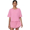 Nike Girls’ One Relaxed Dri-FIT Short-Sleeve Top T-Shirt(Peony/White)