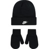 Nike Kids’ Club Beanie and Glove/Mitten Set(Black)