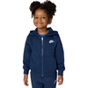 Nike Kids’ Sportswear Club Fleece Full-Zip Hoodie(Midnight Navy/White)