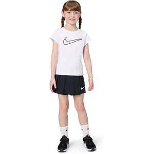 Nike Girls’ Dri-FIT Short Sleeve Top and Skort 2-Piece Outfit Set(Black/White)
