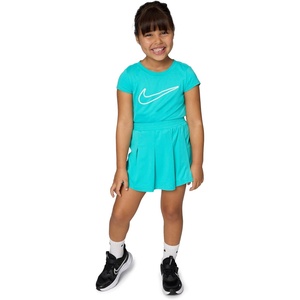 Nike Girls’ Dri-FIT Short Sleeve Top and Skort 2-Piece Outfit Set(Dusty Cactus)