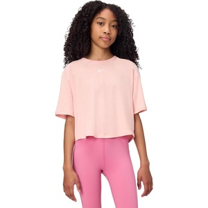 Nike Girls’ One Relaxed Dri-FIT Short-Sleeve Top T-Shirt(Arctic Orange/White)