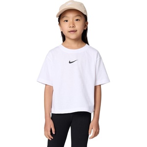 Nike Girls’ One Relaxed Dri-FIT Short-Sleeve Top T-Shirt(White/Black)