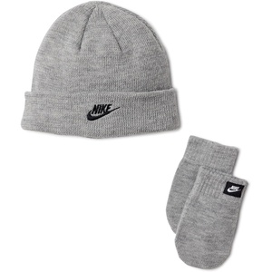 Nike Kids’ Club Beanie and Glove/Mitten Set(Dark Grey Heather)