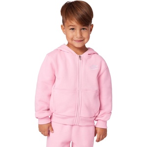 Nike Kids’ Sportswear Club Fleece Full-Zip Hoodie(Medium Soft Pink/White)