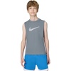Nike Unisex Big Kids’ Multi Dri-FIT Sleeveless Top (Large Swoosh Logo) – Boys and Girls(Smoke Grey)