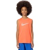Nike Unisex Big Kids’ Multi Dri-FIT Sleeveless Top (Large Swoosh Logo) – Boys and Girls(Turf Orange)