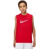 Nike Unisex Big Kids’ Multi Dri-FIT Sleeveless Top (Large Swoosh Logo) – Boys and Girls(University Red)