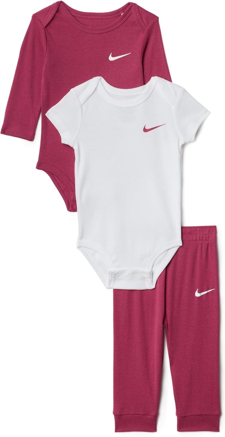 image:imageNike Baby Essentials Bodysuits and Pants 3Piece SetSweet Beet