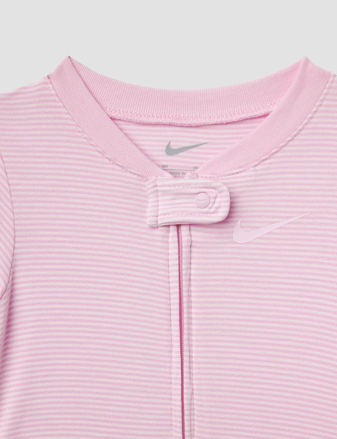 image:imageNike Baby Essentials Striped Footed CoverallPink Foam
