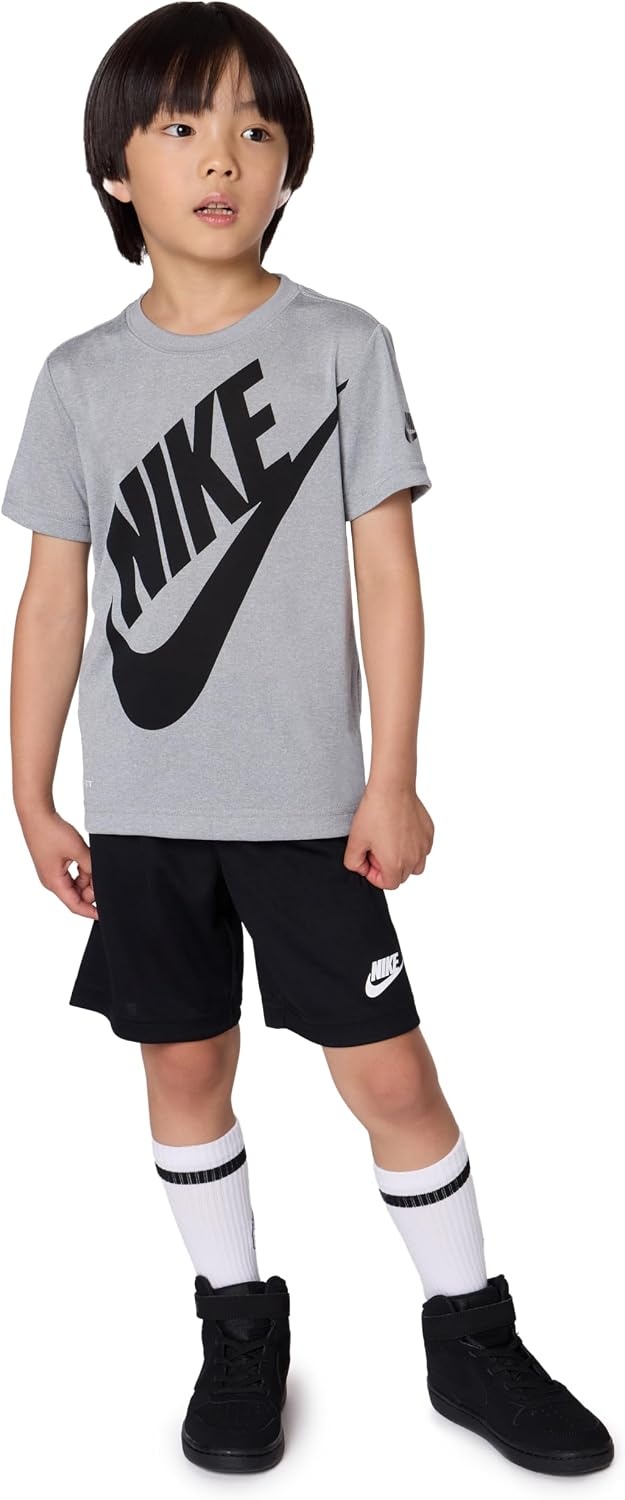 image:imageNike Boys DriFIT Sportswear TShirt and Mesh Shorts 2Piece Outfit SetBlack