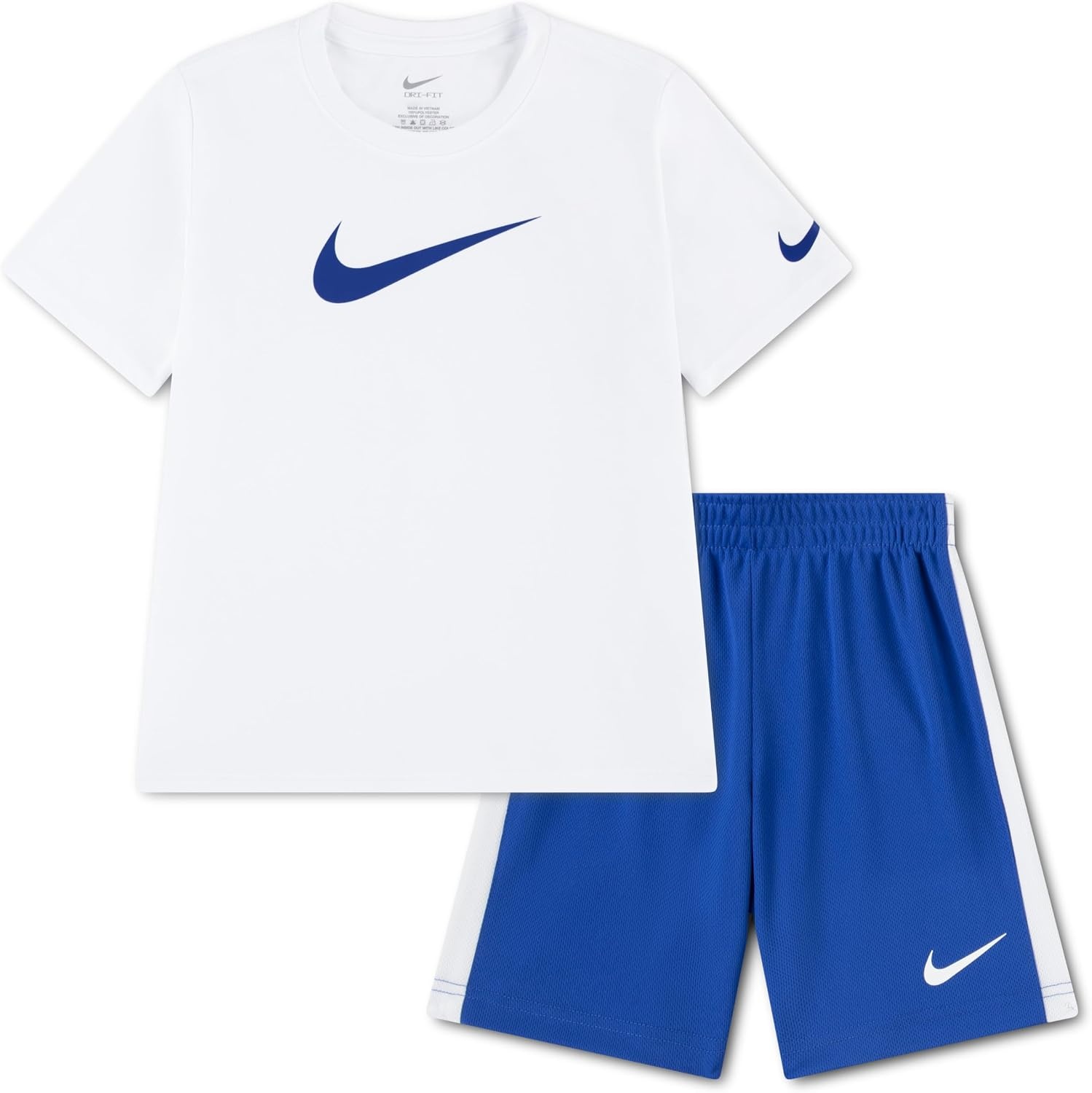 image:imageNike Boys DriFIT Swoosh Logo TShirt and Mesh Shorts 2Piece Outfit SetGame Royal